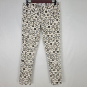Klip‎ Jeans Juniors 5 / 6 Ivory Low Rise Womens Geometric Skinny Leg Denim